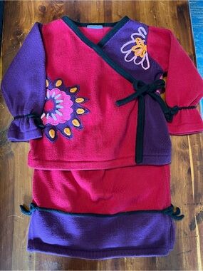 Hanna Andersson Colorblock Knit Cardigan - Pink, Purple & Black
